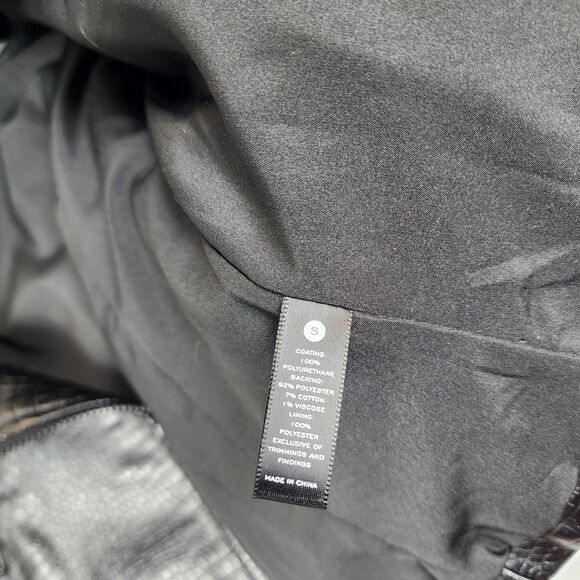 AQUA Croc Embossed Faux Leather Biker Moto Jacket Size Small - Picture 5 of 7